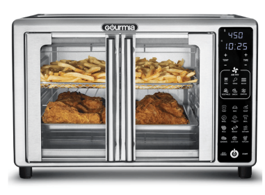 New Gourmia 1700W 6-Slice Digital Toaster Oven Air Fryer, 19 One-Touch Presets, 24L, Stainless Steel