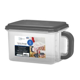 Medium Canister with Handle, 21 Cups - Plastic, Gray Lid and Handle
